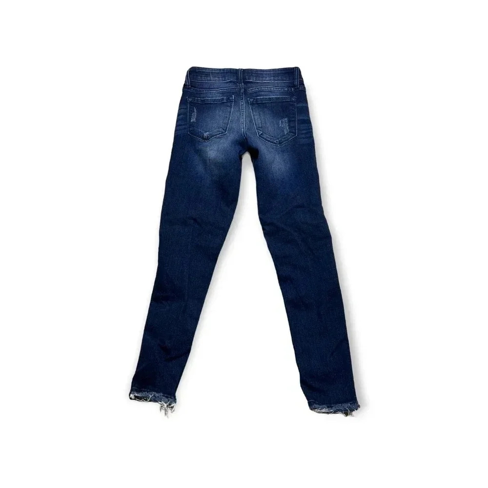 Kancan Womens Blue Distressed Moto Jeans Sz 1/24‎ Rock KC8201SD - Picture 2 of 13